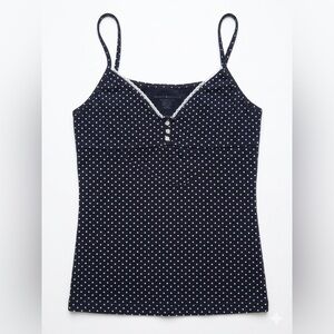 Brandy Melville Navy Blue  Polka Dot Camisole
